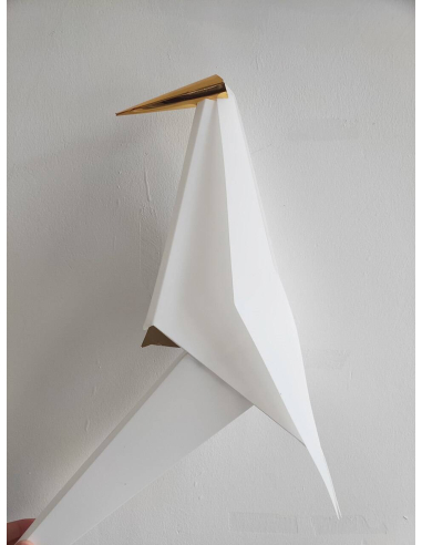 Złota lampa wisząca sufitowa origami 2 ptaki LED