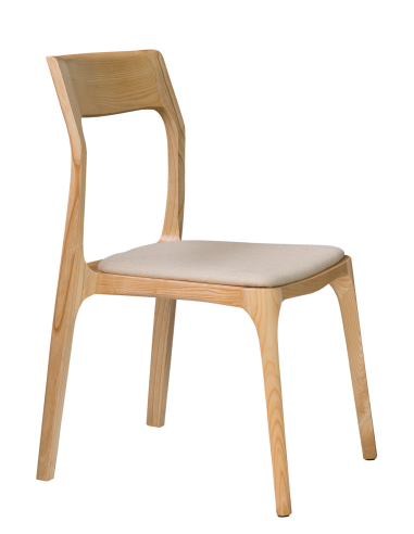 Zestaw duży stół jesionowy 160x90 + 4 jesionowe krzesła z tapicerowanym siedziskiem