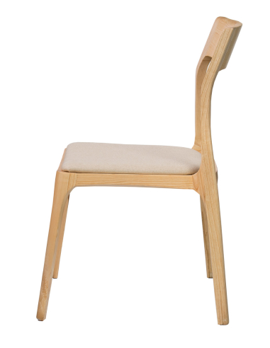 Zestaw duży stół jesionowy 160x90 + 4 jesionowe krzesła z tapicerowanym siedziskiem