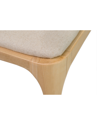 Zestaw duży stół jesionowy 160x90 + 4 jesionowe krzesła z tapicerowanym siedziskiem