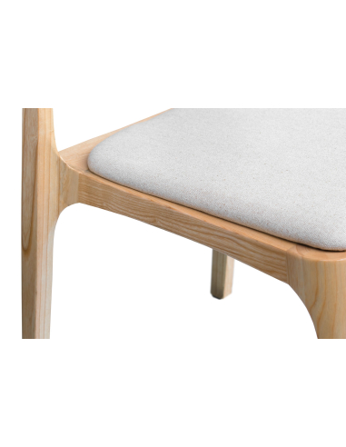 Zestaw duży stół jesionowy 160x90 + 4 jesionowe krzesła z tapicerowanym siedziskiem