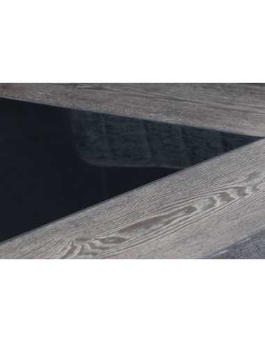 Zestaw dużego stołu 180x80 cm ze szklaną wstawką i 6 krzesłami tapicerowanymi