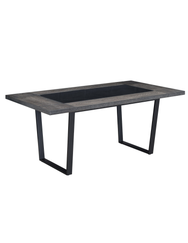 Zestaw dużego stołu 180x80 cm ze szklaną wstawką i 6 krzesłami tapicerowanymi