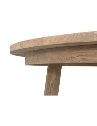 Zestaw do jadalni: okrągły stół jesionowy 137 cm + 4 krzesła dębowe tapicerowane loft modern