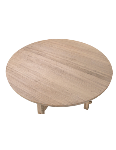 Zestaw do jadalni: okrągły stół jesionowy 137 cm + 4 krzesła dębowe tapicerowane loft modern