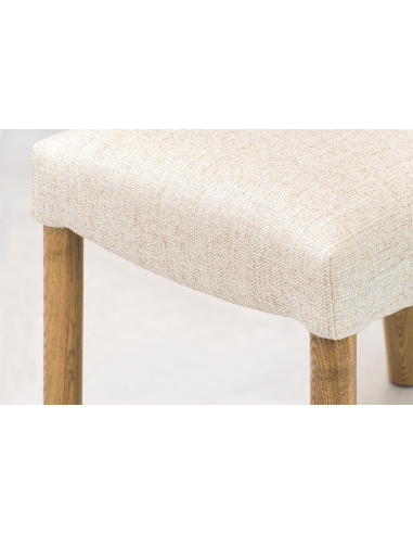 Zestaw do jadalni: okrągły stół jesionowy 137 cm + 4 krzesła dębowe tapicerowane loft modern