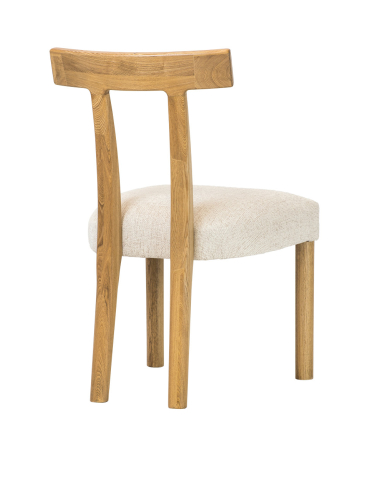 Zestaw do jadalni: okrągły stół jesionowy 137 cm + 4 krzesła dębowe tapicerowane loft modern