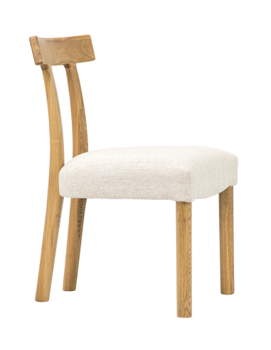 Zestaw do jadalni: okrągły stół jesionowy 137 cm + 4 krzesła dębowe tapicerowane loft modern