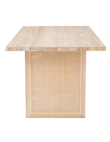 Zestaw do jadalni: stół jesionowy 160x90 z rattanem + 4 krzesła dębowe gięte z rattanowym siedziskiem